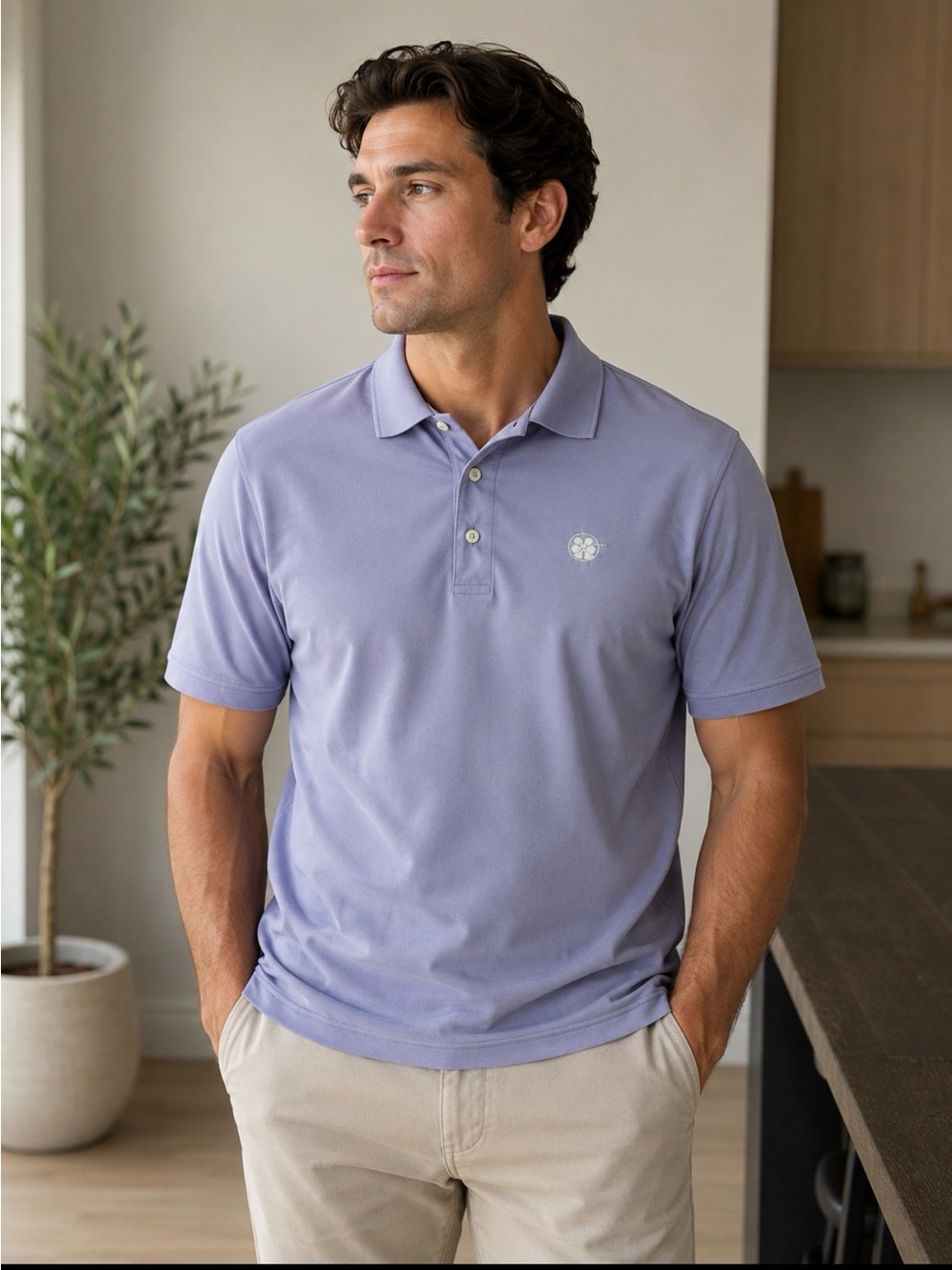 Peter Millar Lavender Short-Sleeve Polo